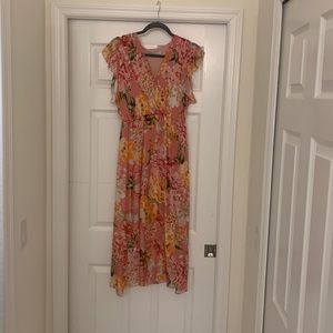 Pink floral summer/garden/wedding dress